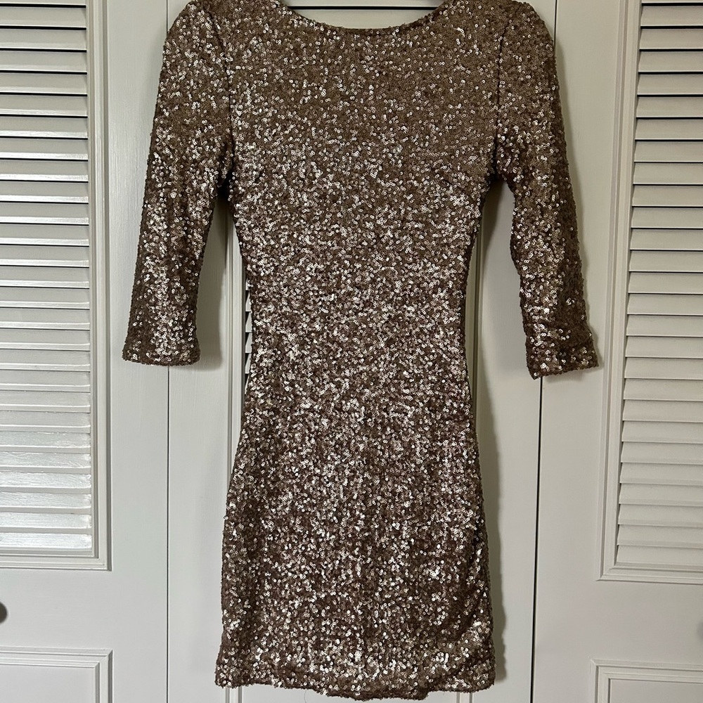 Gold sequin bodycon dress